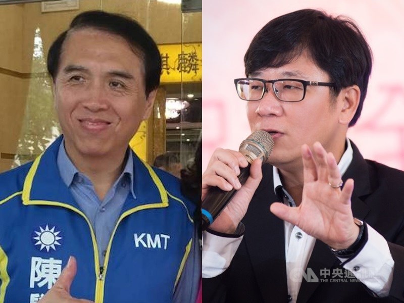 無黨籍桃園市第6選舉區立法委員趙正宇(右)尋求連任,將面對中國國民黨籍立委陳學聖(左)轉換選區挑戰。中央社記者邱俊欽桃園攝 108年11月10日