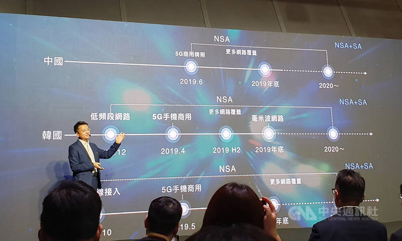 三星13日分享研發5G技術10年成果,已擁有2500多項5G核心技術,南韓目前有400萬5G用戶。圖為三星中國研究院院長張代君中央社記者江明晏攝 108年11月13日