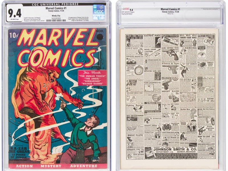 美國超級英雄漫畫發行商漫威(Marvel)21日以約新台幣3800萬賣出首本漫畫。(圖取自傳統拍賣公司網頁comics.ha.com)