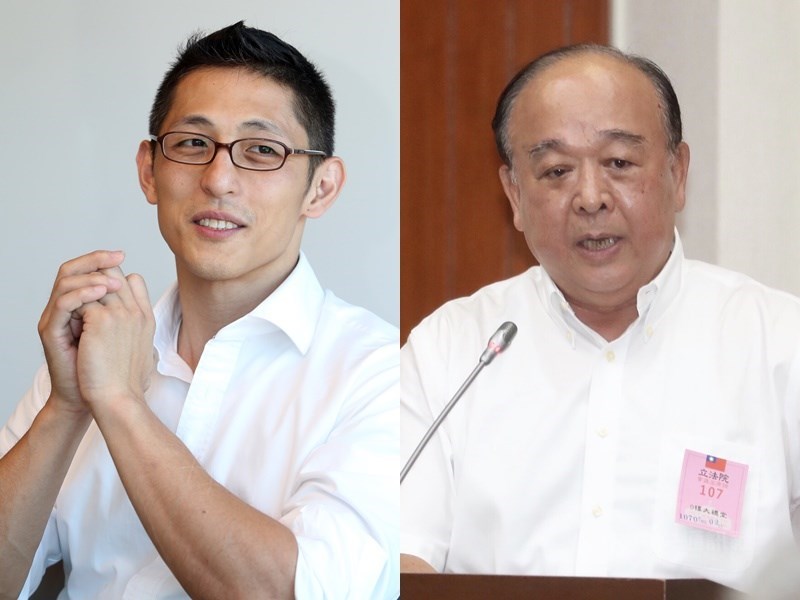 民進黨立委參選人吳怡農(左)在臉書發起下架國民黨不分區立委提名人吳斯懷(右)活動,對此,國民黨表示吳斯懷捍衛國家是無庸置疑。(中央社檔案照片)