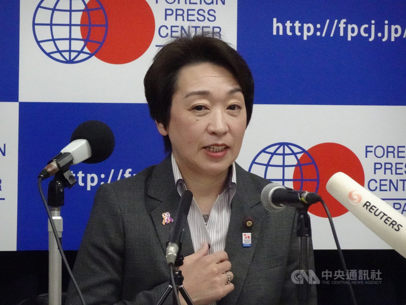 日本奧運大臣橋本聖子17日在東京演講時表示,東奧設有招待城制度,311大地震災區3縣有所謂的復興謝謝招待城。中央社記者楊明珠東京攝 109年1月18日