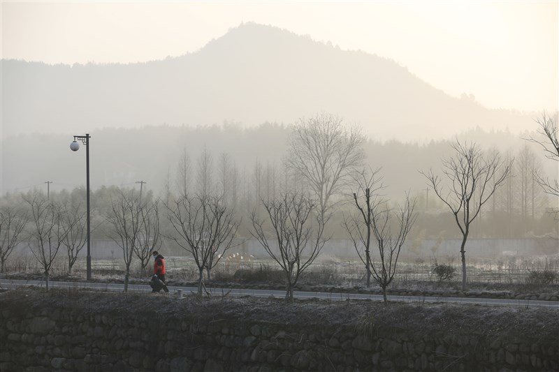 武漢肺炎蔓延中國各地,除了湖北省部分城市,疫情最嚴重的城市是浙江省溫州市,繼湖北黃岡之後,溫州2日也公布人員管控措施。圖為浙江省志願者在路上拾撿廢棄口罩。(中新社提供)