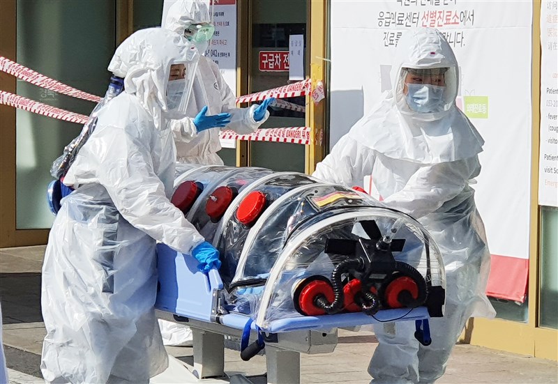 南韓20日通報武漢肺炎新增31例,全國共計感染人數來到82例。(韓聯社提供)