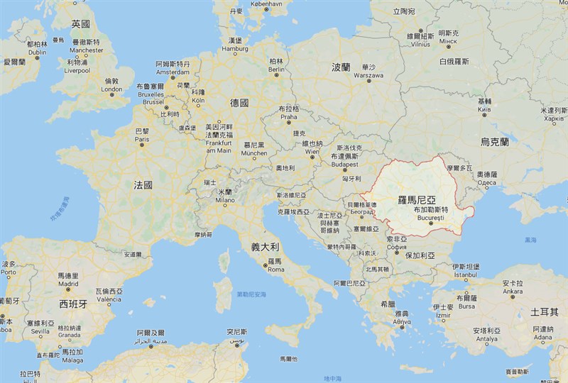 羅馬尼亞一名男子26日經檢驗為武漢肺炎確診首例,他上週曾與一名來到羅馬尼亞的義大利人接觸過。(圖取自Google地圖網頁google.com/maps)