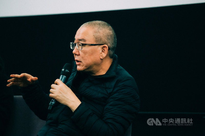 台灣影像藝術家陳界仁2日在倫敦皇家藝術學院舉辦影片放映會及座談會。(蔣壽安攝)中央社記者戴雅真倫敦傳真 109年3月5日