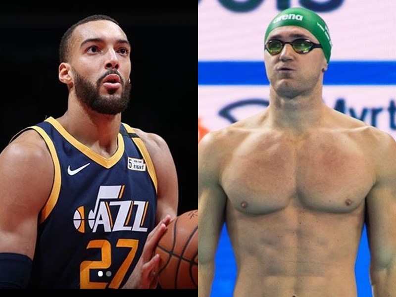 NBA猶他爵士中鋒戈貝爾(左)說,武漢肺炎導致他4天來失去嗅覺。曾在奧運奪金的南非退役泳將范德柏格也證實自己確診。(左圖取自戈貝爾IG網頁;右圖取自范德柏格IG網頁instagram.com)