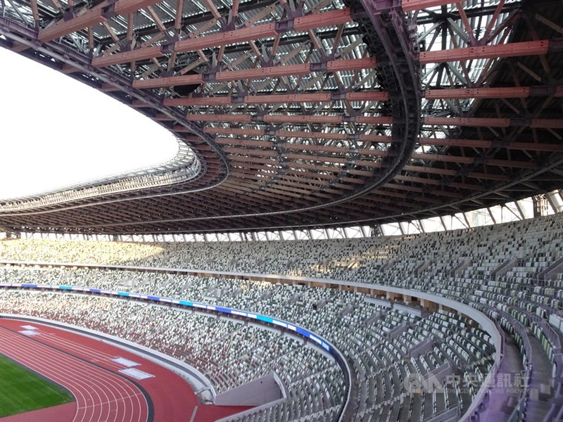 近代奧運從未出現過延期前例,2020東奧因疫情延期成首例。圖為2020年東京奧運主場館觀眾席。中央社記者楊明珠東京攝 108年12月15日