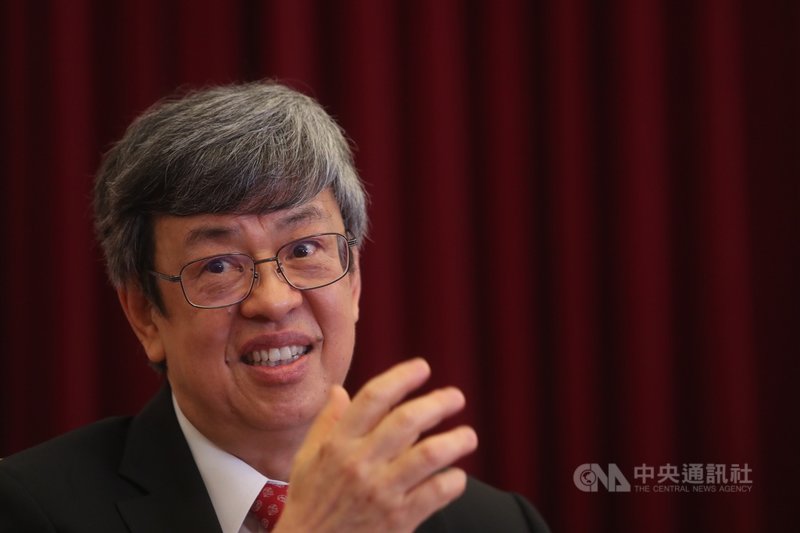 副總統陳建仁(圖)接受中央社專訪時說,武漢肺炎快篩工具3個月內有望量產。中央社記者吳家昇攝 109年3月25日