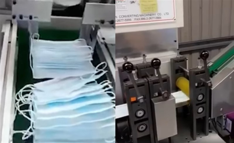 紐西蘭總理阿爾登近日在臉書分享影片,當中一台口罩生產機器上頭寫著+886的工廠電話,也就是台灣的國碼,顯見這台口罩機與台灣有關。(圖取自facebook.com/jacindaardern)