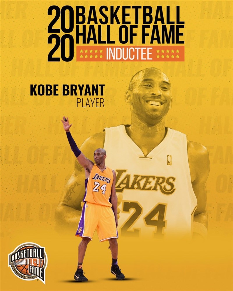 2020年籃球名人堂4日公布入選名單,包括布萊恩(圖)、鄧肯、賈奈特3位NBA偉大球星在內等9人正式入主籃球最高殿堂。(圖取自twitter.com/Hoophall/)