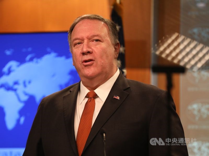美國國務卿蓬佩奧(圖)19日恭賀總統蔡英文即將展開第二任任期,他相信在蔡總統帶領下,美台關係將持續茁壯。(中央社檔案照片)