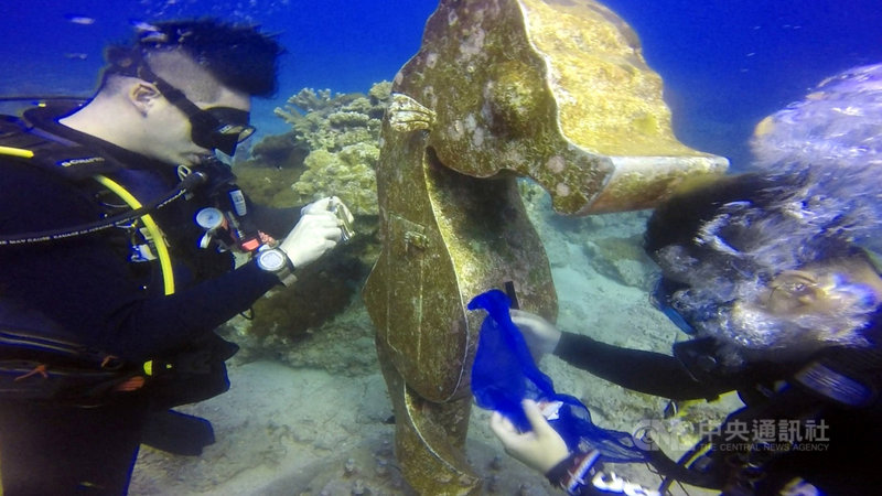 綠島海馬郵筒放海底2年從白變黃上岸洗澡暫停投遞 生活 中央社cna