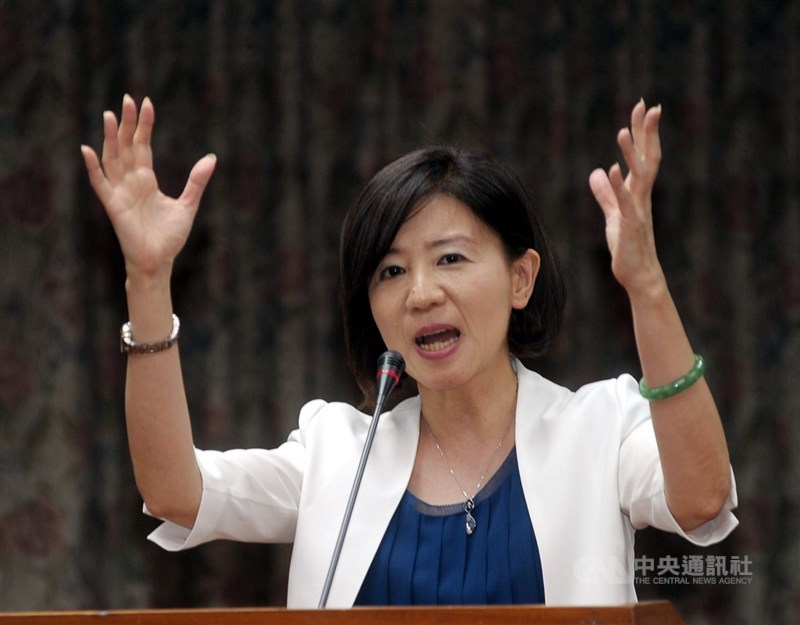 有關補選人選,國民黨文傳會主委王育敏(圖)10日上午表示,黨秘書長李乾龍9日已跟在地人交換意見,也徵詢可能人選的意願。(中央社檔案照片)