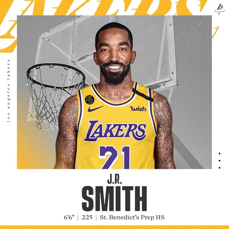 美國職籃NBA自由球員「神經刀」史密斯已與洛杉磯湖人簽約,將在NBA復賽時披上紫金球衣。(圖取自facebook.com/losangeleslakers)