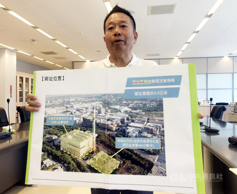 台中市政府將在文山焚化廠旁新建一座焚化爐,民進黨籍市議員何文海(圖)14日指出,前台中市長林柏榕任內親口承諾,不會在文山地區再興建第二座焚化爐、第四期掩埋場,如今台中市政府卻打破承諾,委由民間公司闢建新爐。中央社記者趙麗妍攝 109年7月14日