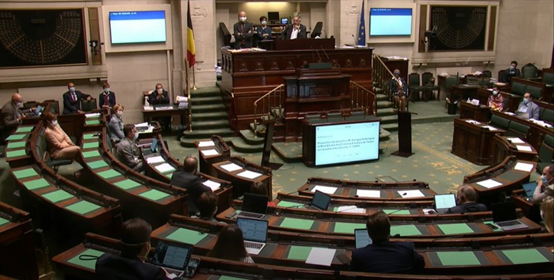 比利時聯邦眾議院16日以壓倒性票數通過挺台決議案,呼籲比國政府支持台灣民主發展及國際參與。(圖取自比利時聯邦眾議院網頁dekamer.be)