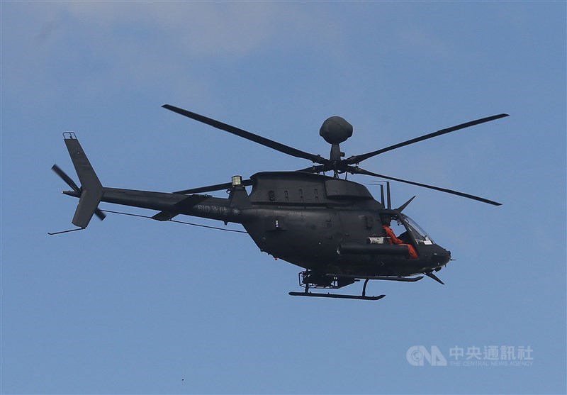 陸軍航特部601旅一架OH-58D戰搜直升機16日失事、兩名飛官殉職。圖為OH-58D同型機。(中央社檔案照片)