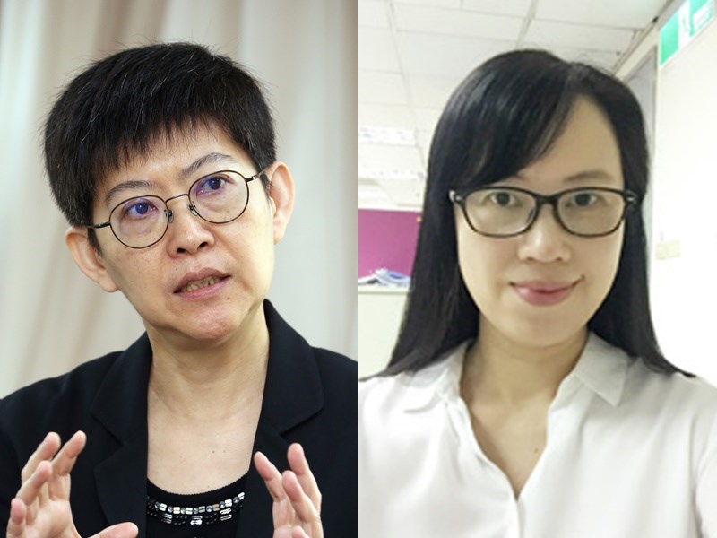 因公視受文化部委託設立「國際影音平台」一案程序爭議,公視總經理曹文傑(左)與執行副總經理謝翠玉請辭,總經理一職由企劃部經理徐秋華(右)代理。(左圖為中央社檔案照片,右圖取自公視網頁pts.org.tw)