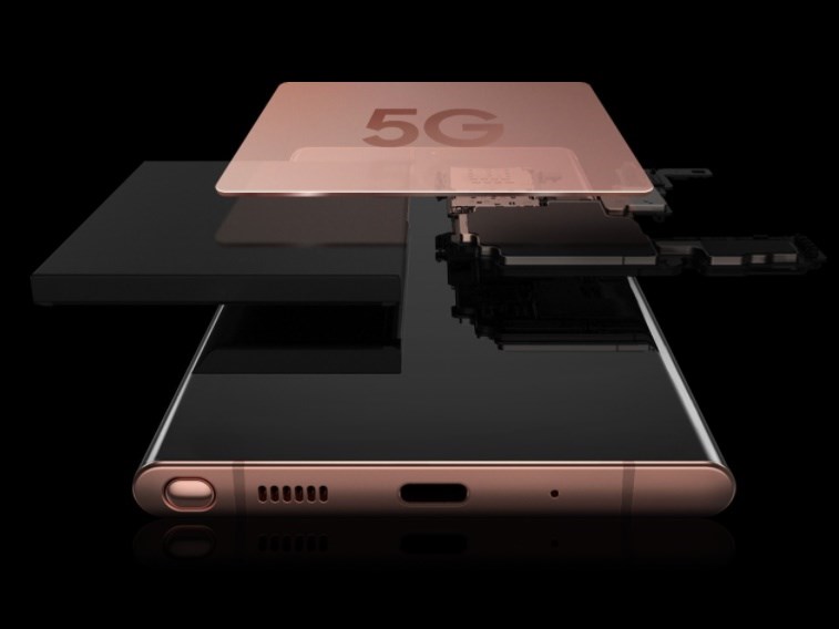 台灣5G開台後,首款發表的旗艦機三星Note20(圖)系列17日開放電信門市預購開出紅盤。(圖取自三星公司網頁samsung.com)
