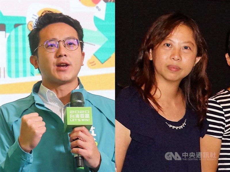 民進黨網路社群中心主任廖泰翔（左）、婦女部主任蔡宛芬（右）獲延攬入高雄市長當選人陳其邁市府小內閣。（中央社檔案照片）