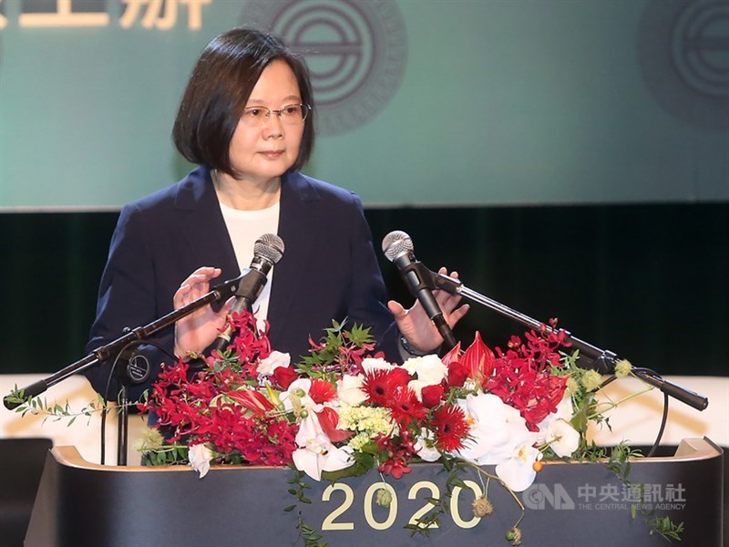 總統蔡英文25日表示,台美密切夥伴關係讓雙方有機會提議洽簽雙邊貿易協定。(中央社檔案照片)