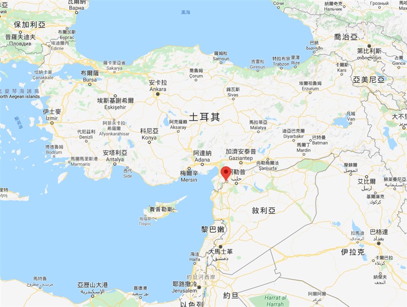 雷伊漢勒巿(紅標處)位於土耳其南疆哈泰省,也位處古代貿易與交通要道上。(圖取自Google地圖google.com/maps)