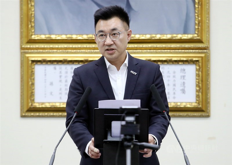 司法院大法官會議28日做出黨產條例全部合憲的解釋。國民黨主席江啟臣表示,結果早就預期,這也證明一件事,政府不只違法,連違憲的事情都做得出來。(中央社檔案照片)