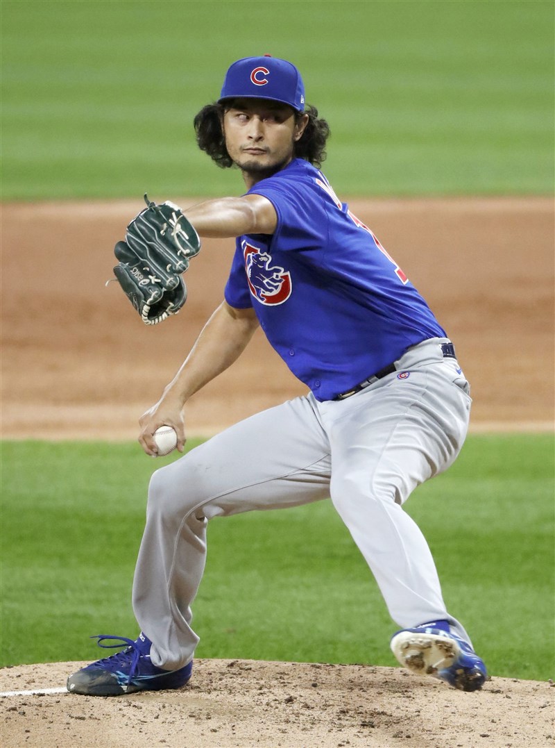 美國職棒大聯盟MLB芝加哥小熊日籍強投達比修有25日迎戰白襪隊，主投7局無失分奪下本季第8勝。（共同社）