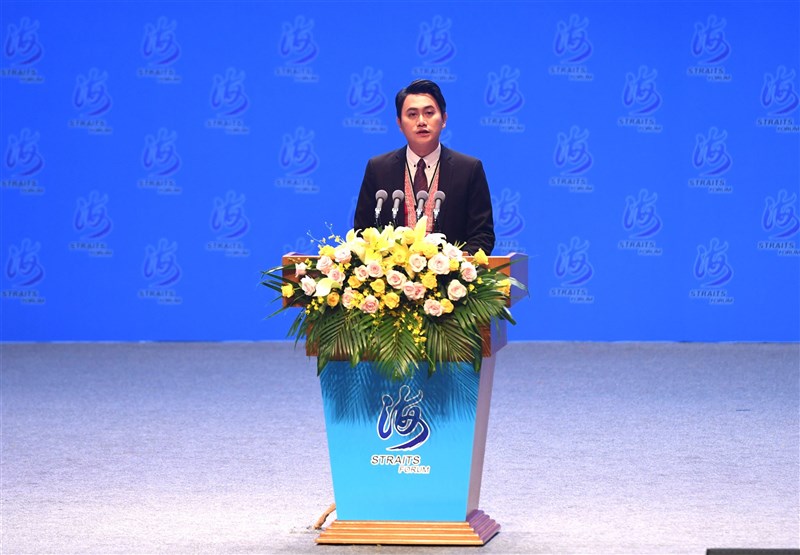 媒體報導,阿美族人楊品驊於廈門舉行的第12屆海峽論壇中演講時自稱為「中國人」。(中新社)