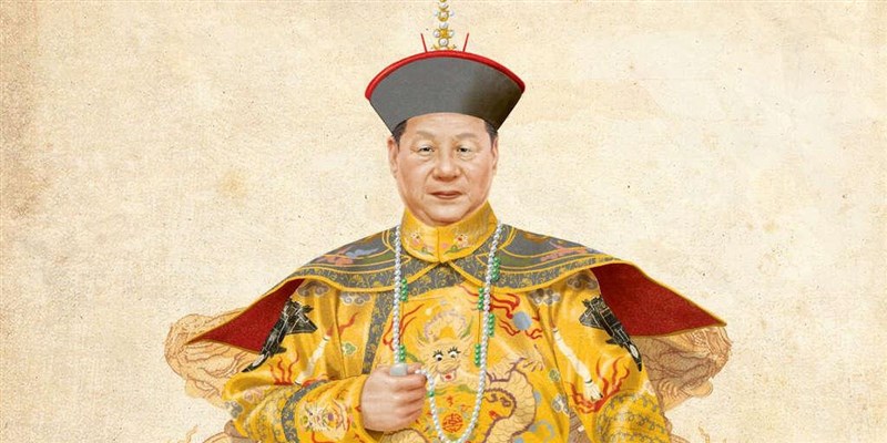 法國媒體「新觀察家」在中國「十一」前推出「中國,永恆王朝:沉浸2000年的權力」深度特輯,特輯封面是龍袍加身、穩坐皇位的中國國家主席習近平。(圖取自twitter.com/lobs)