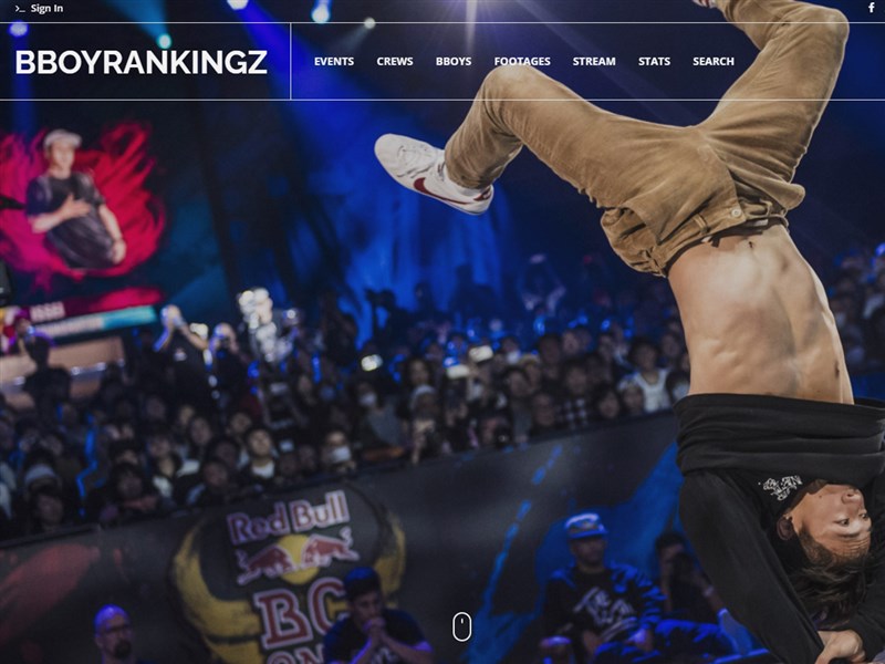 近日有網友發現世界霹靂舞排名網站Bboyrankingz國家排名將台灣列為「中國一省」,現已更正。圖為Bboyrankingz網站首頁。(圖取自世界霹靂舞排名網頁bboyrankingz.com)
