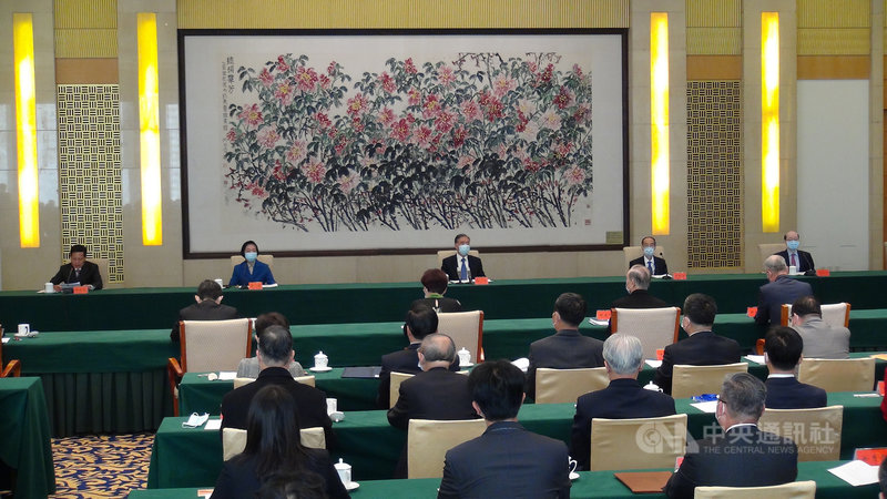 北京官方22日舉行台灣光復75週年研討會,兩岸與會者一致鼓吹促統論調。中央社記者邱國強北京攝 109年10月22日