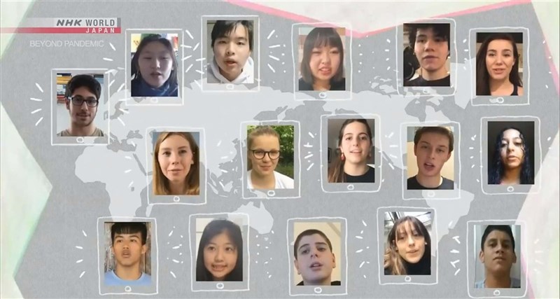 武漢肺炎疫情衝擊全球,日本NHK發起特別企劃,邀請8國青少年以自拍影片,隔空交流疫情話題,台灣也有2名高中生應邀參與。(公視提供)中央社記者葉冠吟傳真 109年10月30日