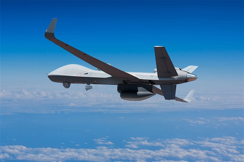 美國國防部3日宣布批准售台4架MQ-9B海上衛士無人機(圖),總額約6億美元。(圖取自通用原子航空系統公司網頁ga-asi.com)