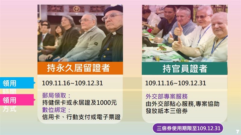 行政院長蘇貞昌12日邀請持永久居留證、持官員證者,共同來參與今年最重要的刺激消費政策。(經濟部提供)