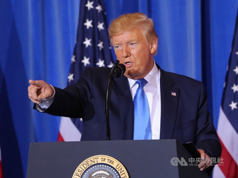 美國威斯康辛州兩大郡的總統選舉重新計票完成,民主黨候選人拜登仍勝出,總統川普(圖)表示將會對此提出訴訟。(中央社檔案照片)