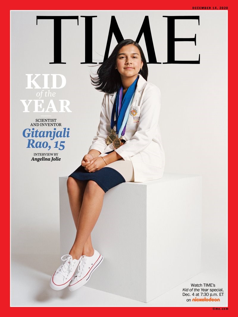 美國15歲印度裔科學家暨發明家拉奧,獲選時代雜誌首位「年度風雲兒童」。(圖取自時代雜誌網頁time.com)