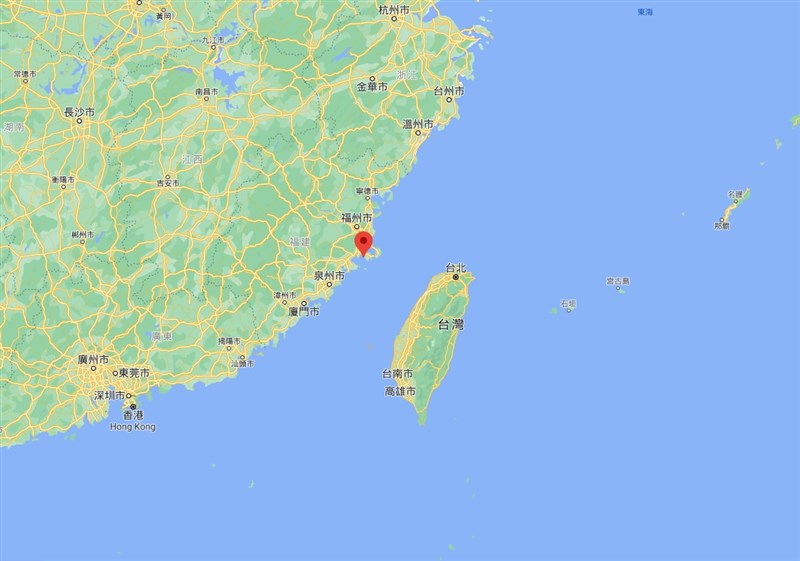 福清核電站位於福建省福州市的縣級市福清市三山鎮前薛村岐尾山(紅標處),規劃裝機容量為6台百萬千瓦級壓水堆核電機組。(圖取自Google地圖網頁google.com/maps)