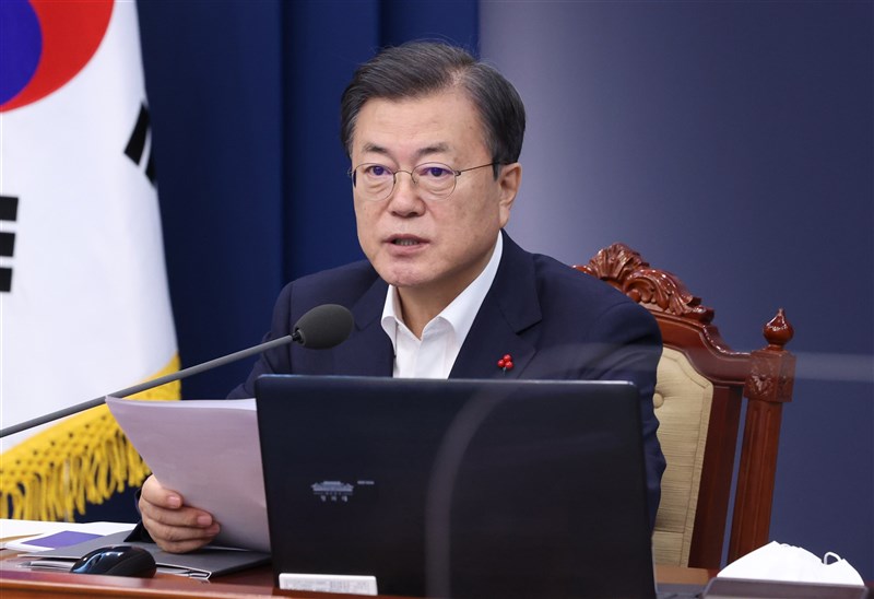韓國總統文在寅19日表示,5月出訪美國時,規劃與美國總統拜登討論北韓、經濟、防疫與疫苗合作等問題。(韓聯社)