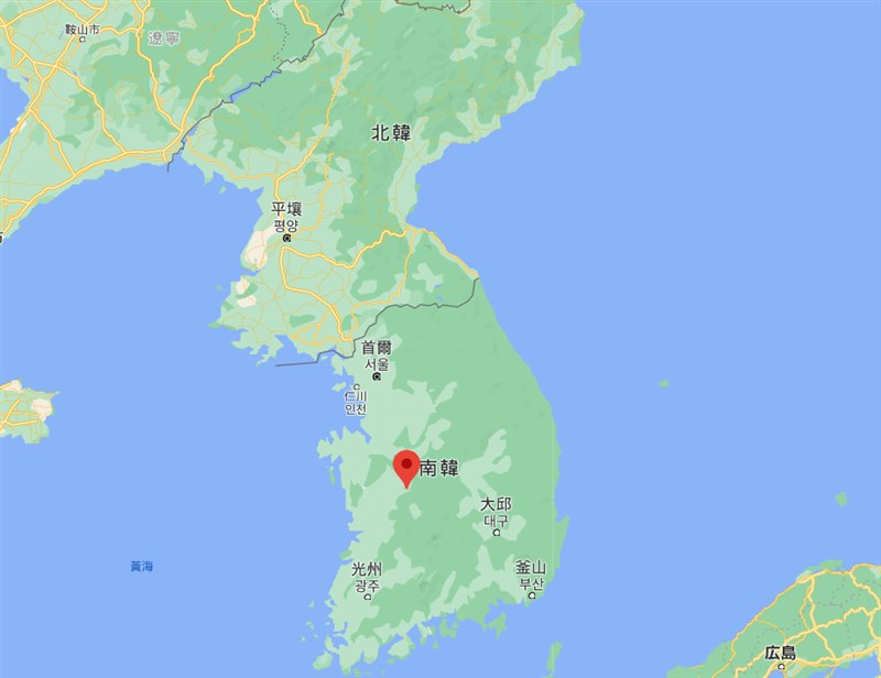 韓國大田市(紅標處)一所宗教教育機構爆出2019冠狀病毒疾病群聚感染事件。(圖取自Google地圖網頁google.com)