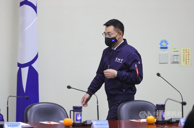 國民黨3日下午在中央黨部舉行中常會,黨主席江啟臣出席。中央社記者謝佳璋攝 110年2月3日