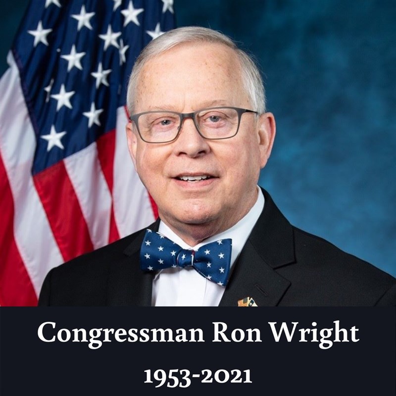 美國聯邦眾議員萊特7日不幸染疫逝世,萊特生前積極挺台,曾致函批評世衛排除台灣。(圖取facebook.com/wright4congress)