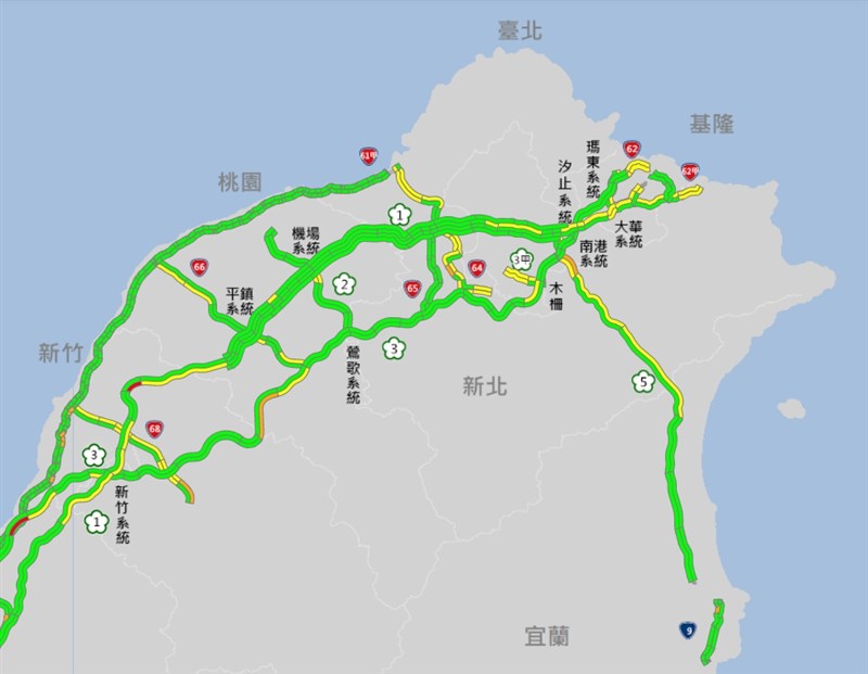 國5北上車流減少高公局晚間6時30分解除高乘載管制 生活 中央社cna