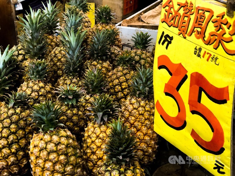 中國宣布3月起暫停進口台灣鳳梨,農委會26日表示,將確保產地價維持在近2年平均價格每公斤21元以上,促銷管道包含強化國內跟其他市場行銷,也呼籲台灣消費者用新台幣購買、照顧農民。中央社記者王騰毅攝 110年2月26日