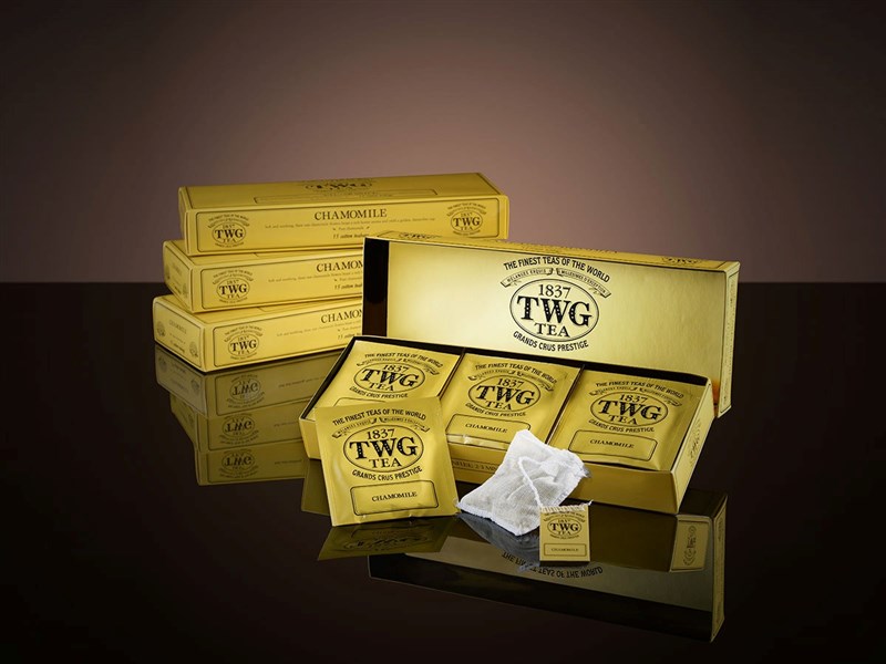 食藥署2日公布最新邊境查驗不合格名單,知名茶品牌TWG洋甘菊茶被驗出農藥違規,產品通通遭退運銷毀,並未流入市面。(圖取自TWG網頁twgtea.com)