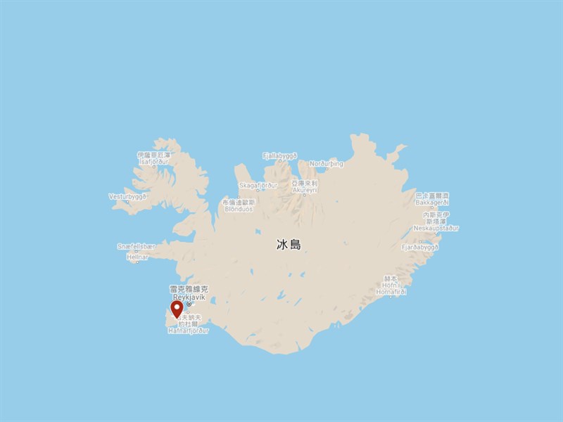 雷克雅內斯半島(Reykjanes)可能即將發生小規模火山噴發。(圖取自Google地圖網頁google.com/maps)