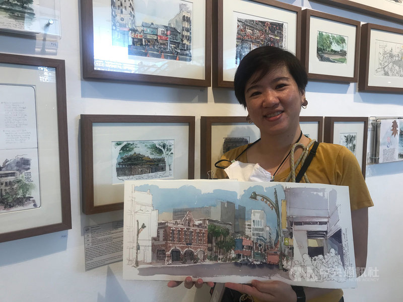 泰國插畫家皮緹拉(Pitirat Yoswattana)2018年造訪台灣,她用手繪方式畫下在台灣的所見所聞。中央社記者呂欣憓曼谷攝 110年3月5日
