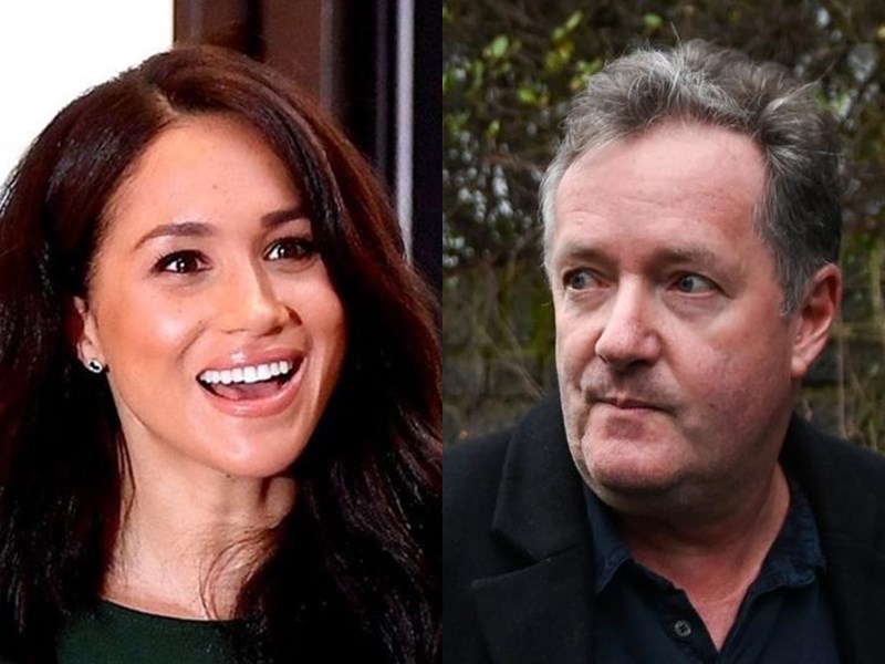 英國哈利王子妻子梅根(左)接受脫口秀名嘴歐普拉專訪,遭長期批評梅根的英國獨立電視台(ITV)主持人皮爾斯(右)摩根質疑,引發軒然大波。(圖取自instagram.com/sussexroyal、路透社)