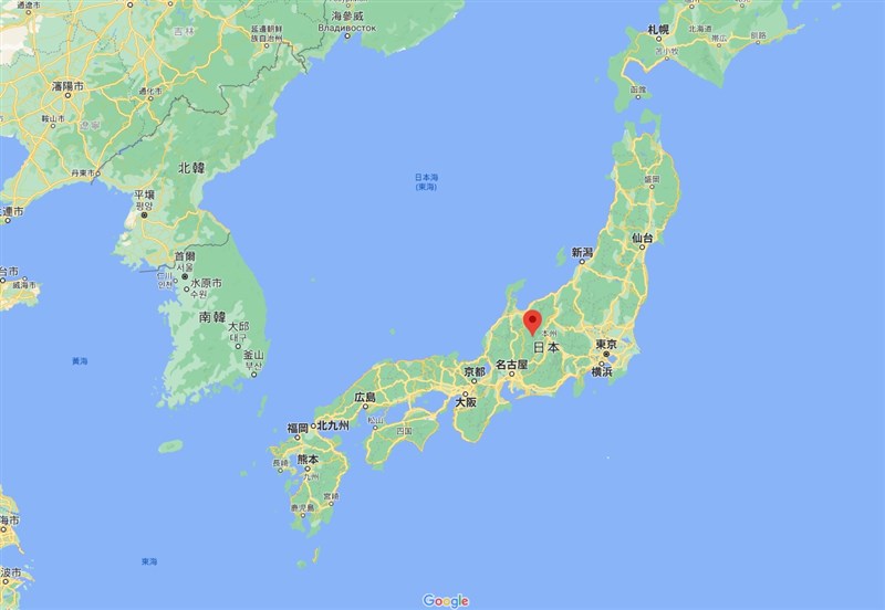 日本長野縣松本市乘鞍岳(紅標處)14日發生雪崩。(圖取自Google地圖網頁google.com.tw/maps)