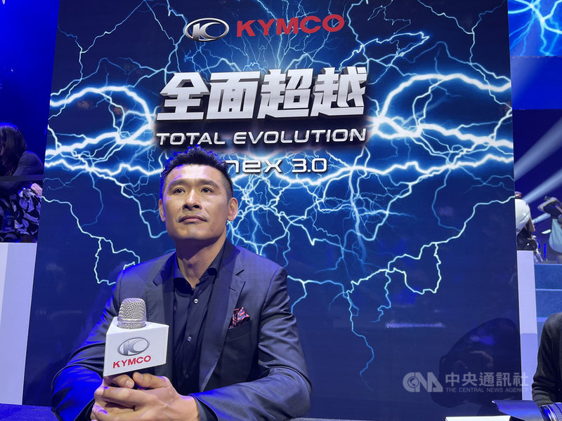 光陽工業董事長柯勝峰(圖)喊出明年搶下電動車龍頭寶座目標,並有機會是全球首家獲利的電動車廠。中央社記者韓婷婷攝 110年3月18日